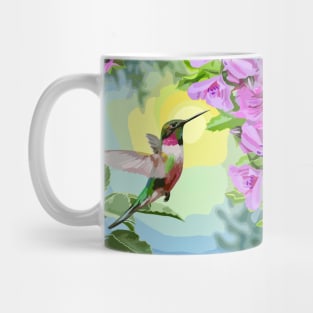 Summer Flowers Hummingbird Mug
